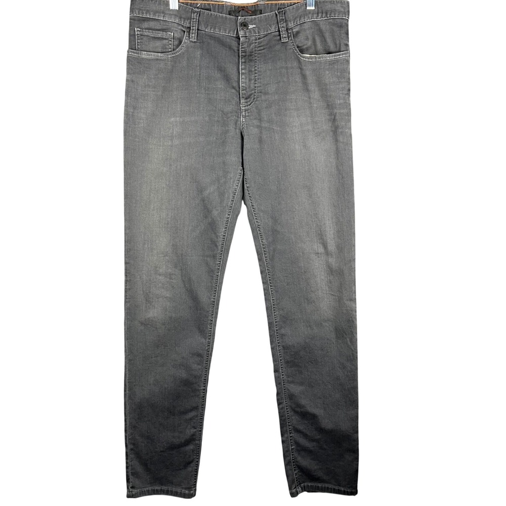 Alberto‎ Pipe Jeans Mens 36x34 Grey Regular Slim Fit Cosy Jeans Stretch Denim